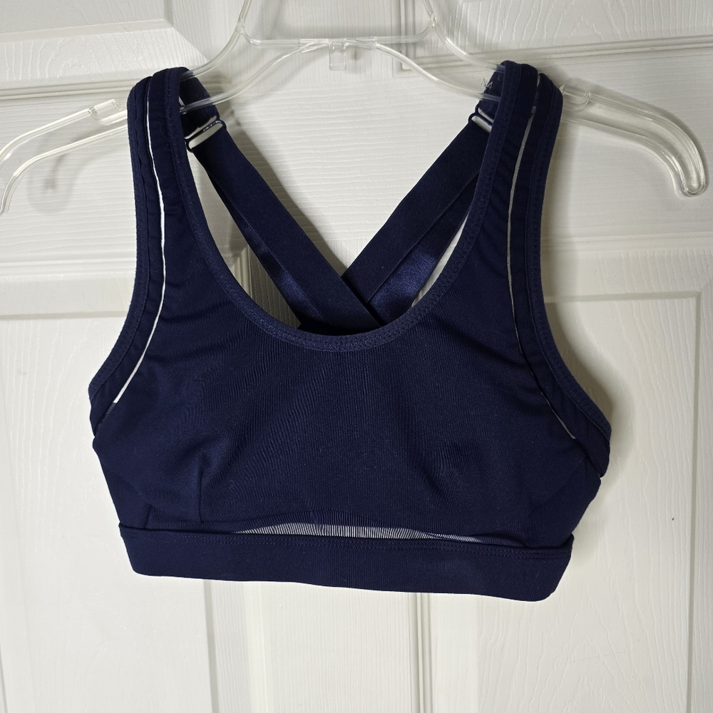 Fabletics Navy Blue Cross-Back Sports Bra